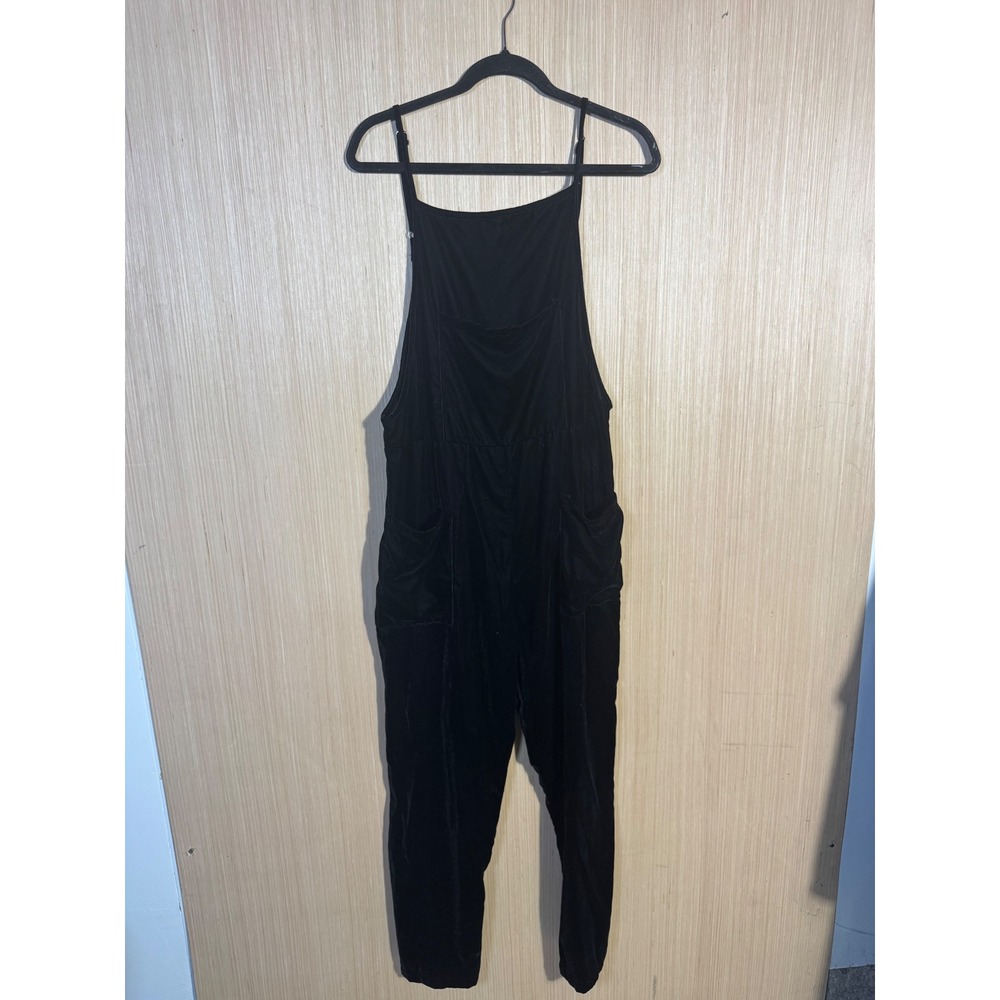 OneTeaspoon $178 Black Velvet Overalls Jumpsuit Small Adjustable Straps Boho